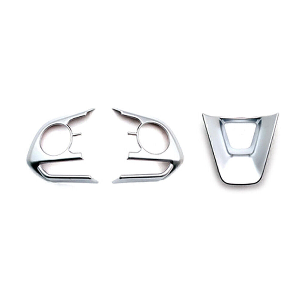 for Toyota for Corolla 2019-2024 Matte Silver 3x Car Steering Wheel Trim Cover Frame