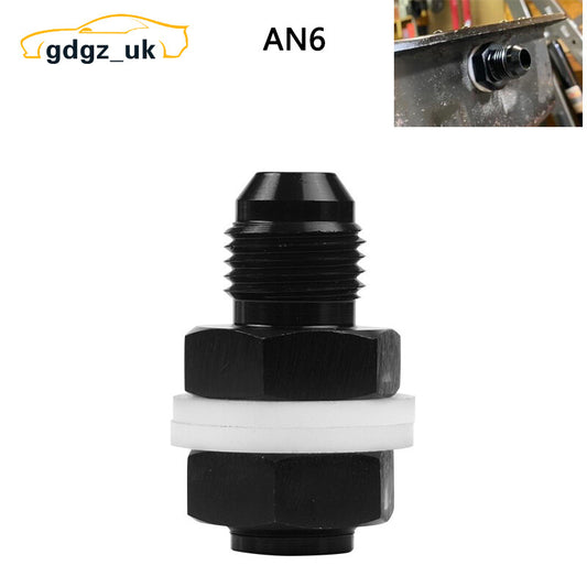 1PC Male 6AN Bulkhead Fuel Cell Fitting Adapter Aluminum Straight