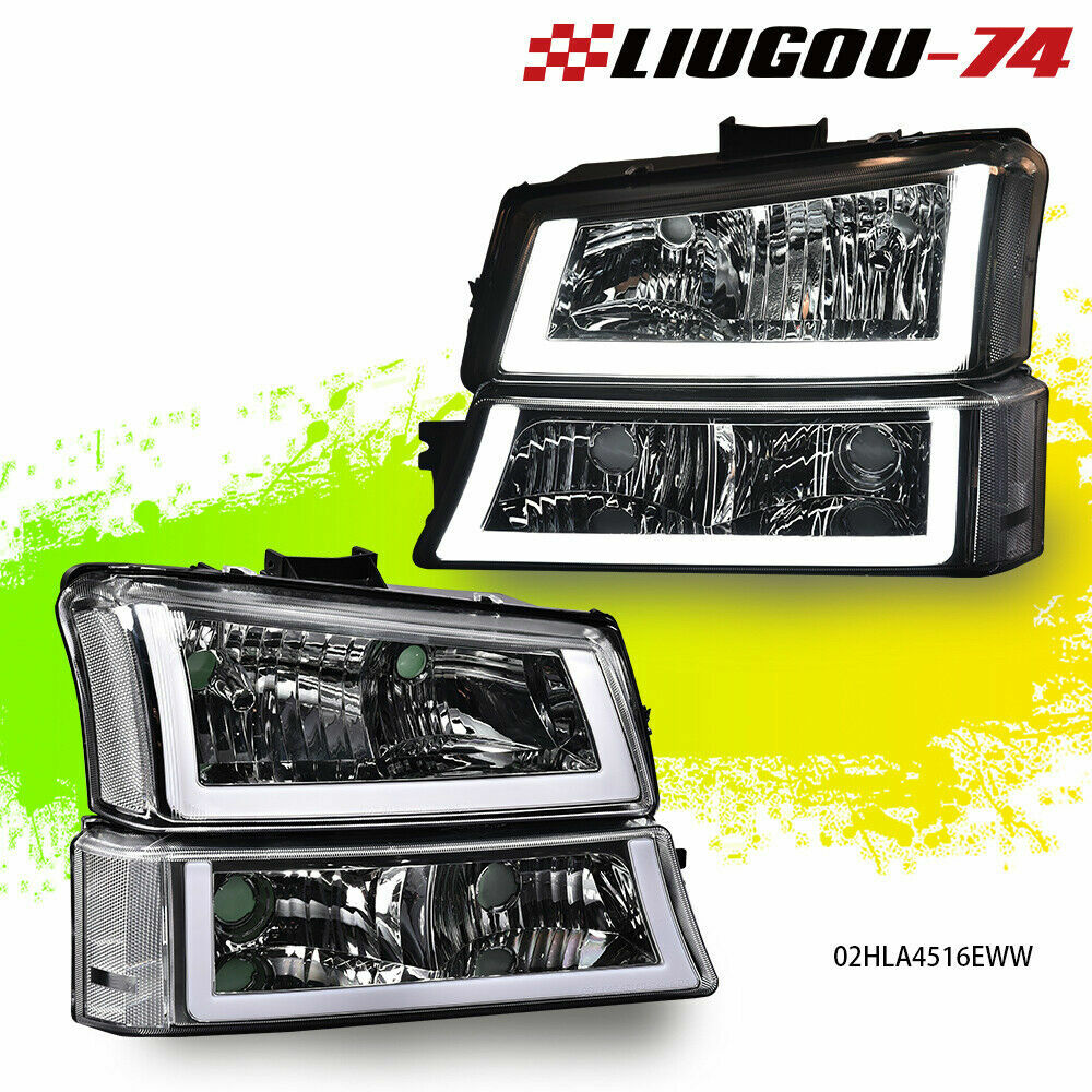 CHROME HOUSING Transparent Headlight with LED DRL, suitable for 2003-2006 SILVERADO, new.