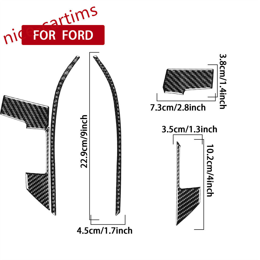 6¡ÁCarbon Fiber Interior Steering Wheel Panel Trim Cover for Ford F150 2009-2014