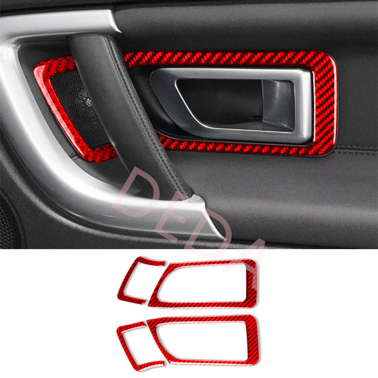 Red Carbon Fiber Rear Door Handle Cover for Land Rover Discovery Sport 2015-2019