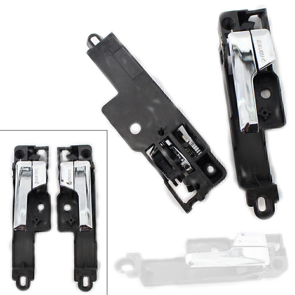 A pair of chrome-plated front left and right interior door handles for 2006-2012 for Ford Fusion models.