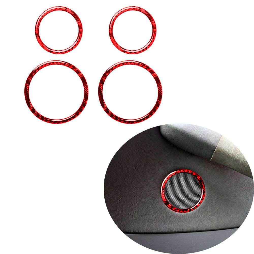 Red carbon fiber interior door stickers are suitable for BMW 3 Series E46 1998-05