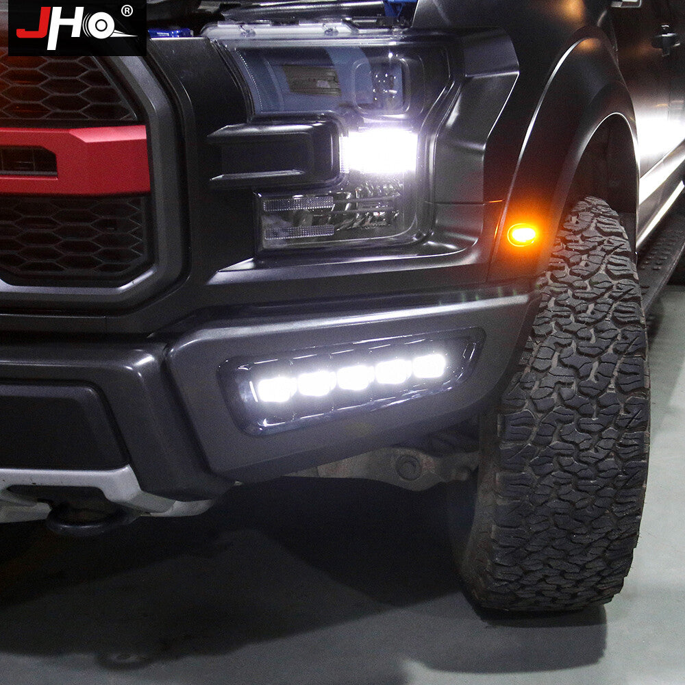 Front Bumper Fog Lamp Modified LED White Light for Ford F-150 2015-2020