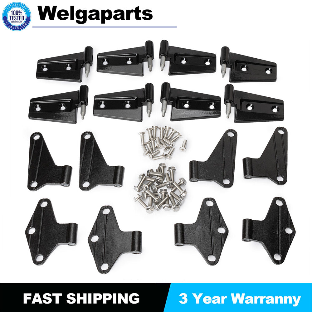 For 2007-2018 for Jeep for Wrangler JK Body Door Hinge Replacement Set Black Powder Coat