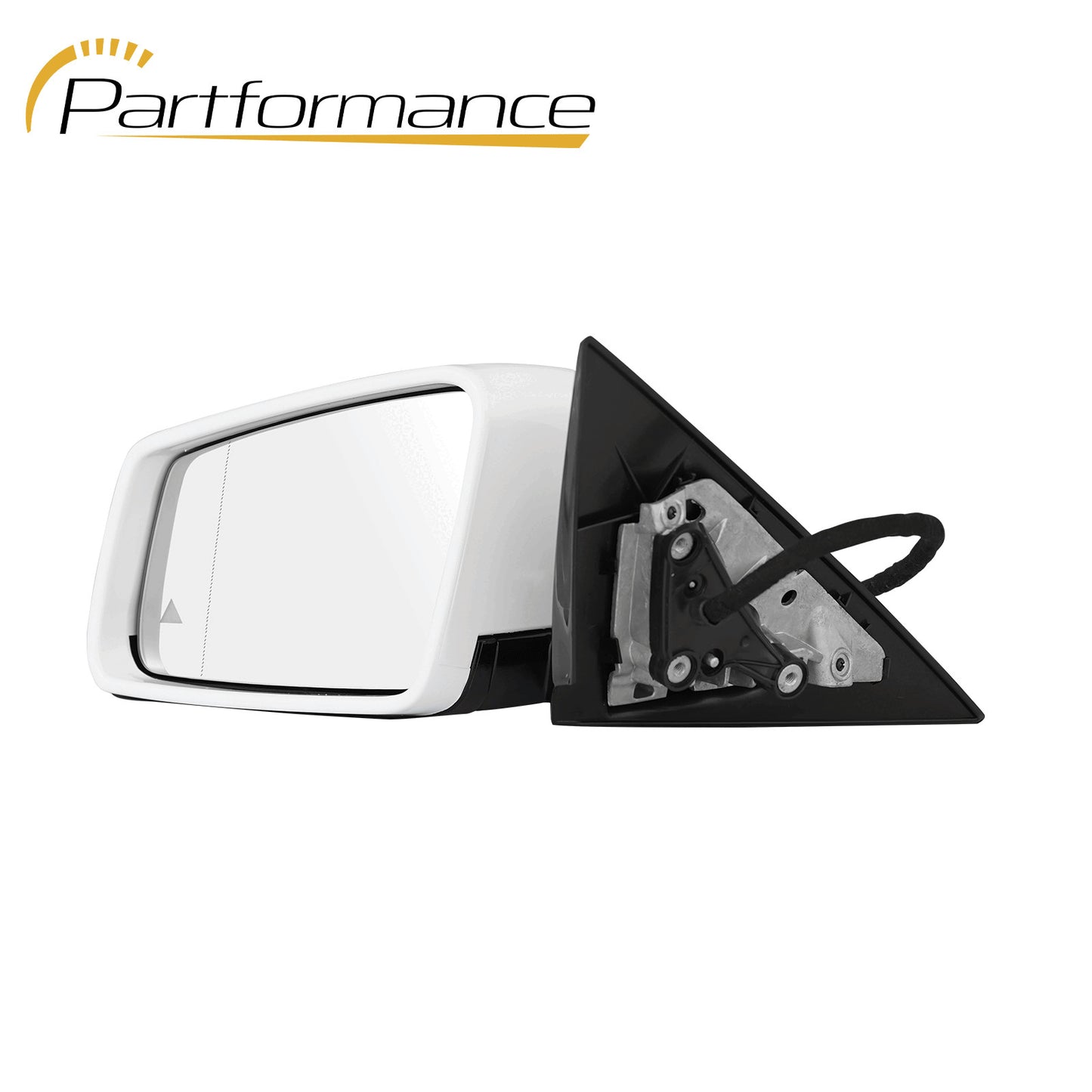 White mirrored surface with blind spot function suitable for Mercedes E350, E550, E400 Coupe - Driver (left side) - 10-17
