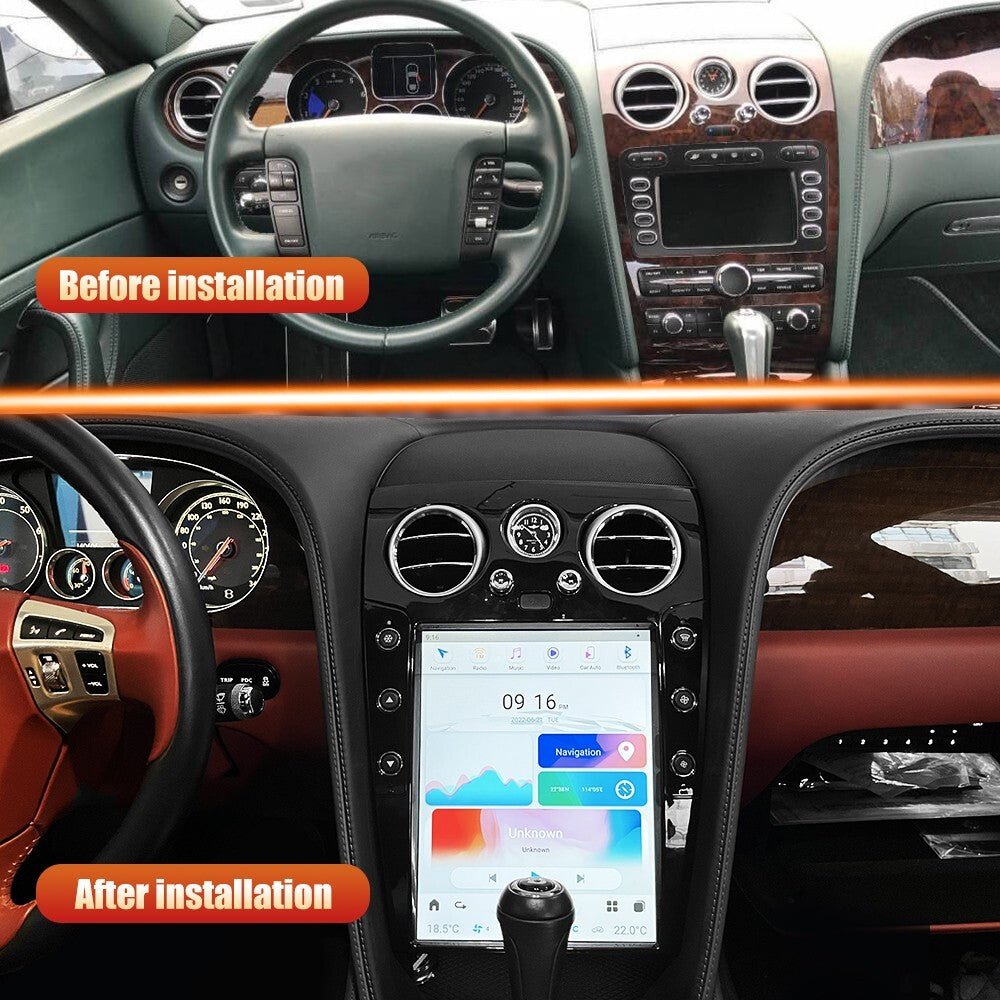 Android 11 for Tesla Vertical Screen GPS Radio 128GB for Bentley Flying Spur 2003-19