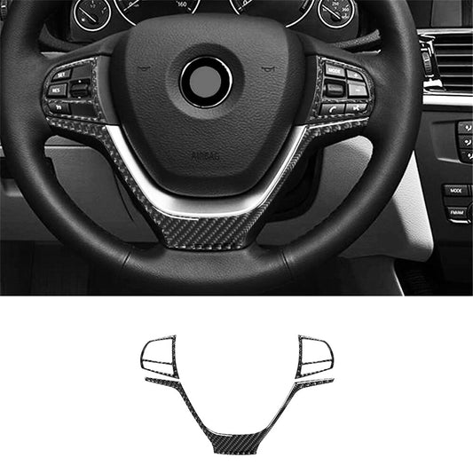 Carbon Fiber Interior Steering Wheel Cover Trim for Bmw X3 F25 X4 F26 2011-2017