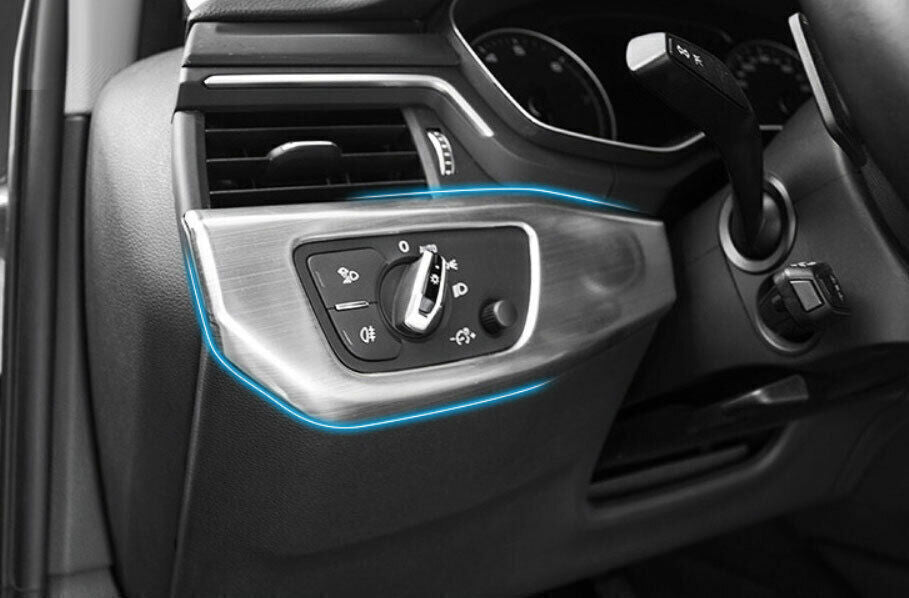 for Audi A4 A5 2017-2024 Silver Steel Central Console Dashboard Panel Strip Trim