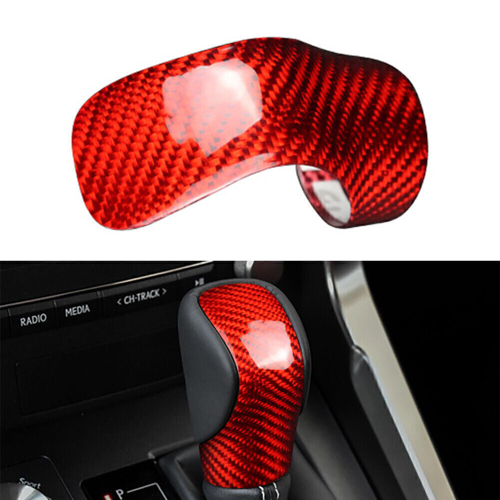 Red carbon fiber automotive gear shift knife cover trim for LEXUS IS for ES NX RX GS RC
