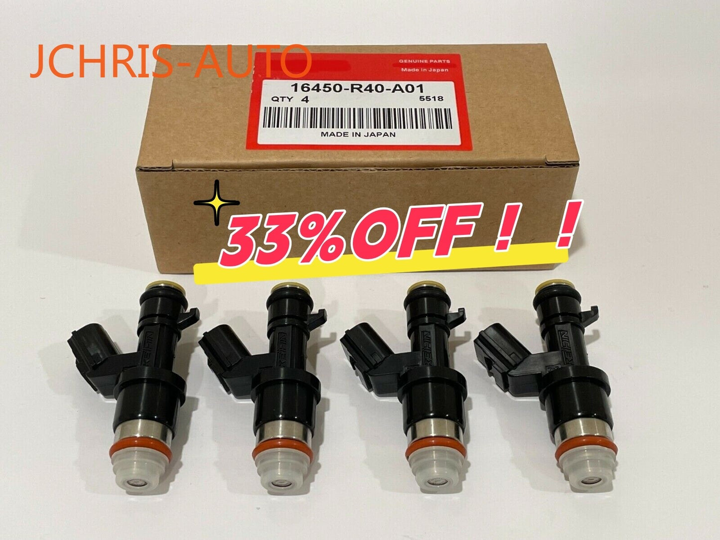 4-pack Original Equipment Manufacturer Fuel Connectors 16450-R40-A01 ILX TSX ACCORD for CIVIC CR-V 2.4L