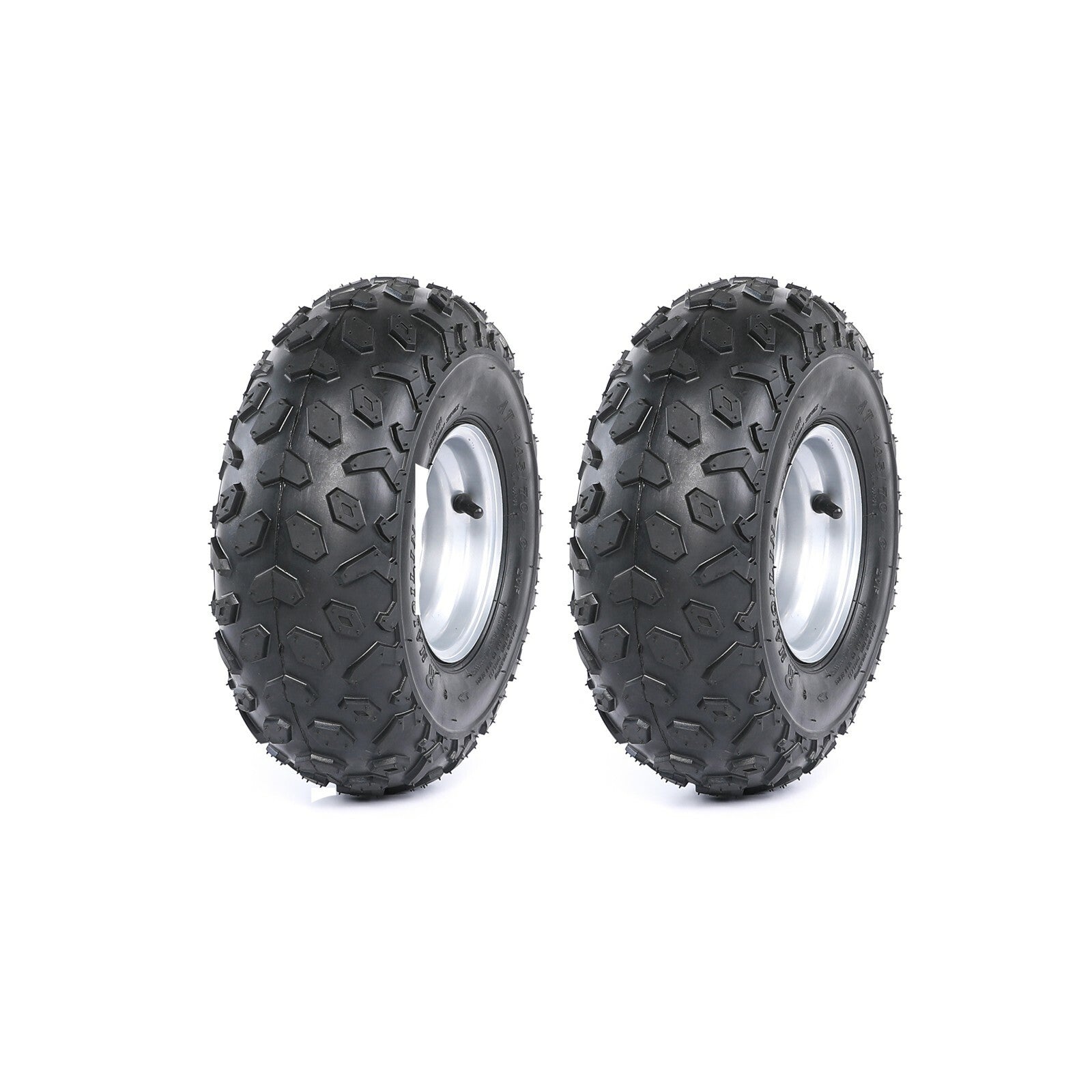 2-pack of 145/70-6 front and rear tires and rims for all-terrain vehicles, off-road vehicles, go-karts, 4x4 (110cc, 125cc, 70cc)