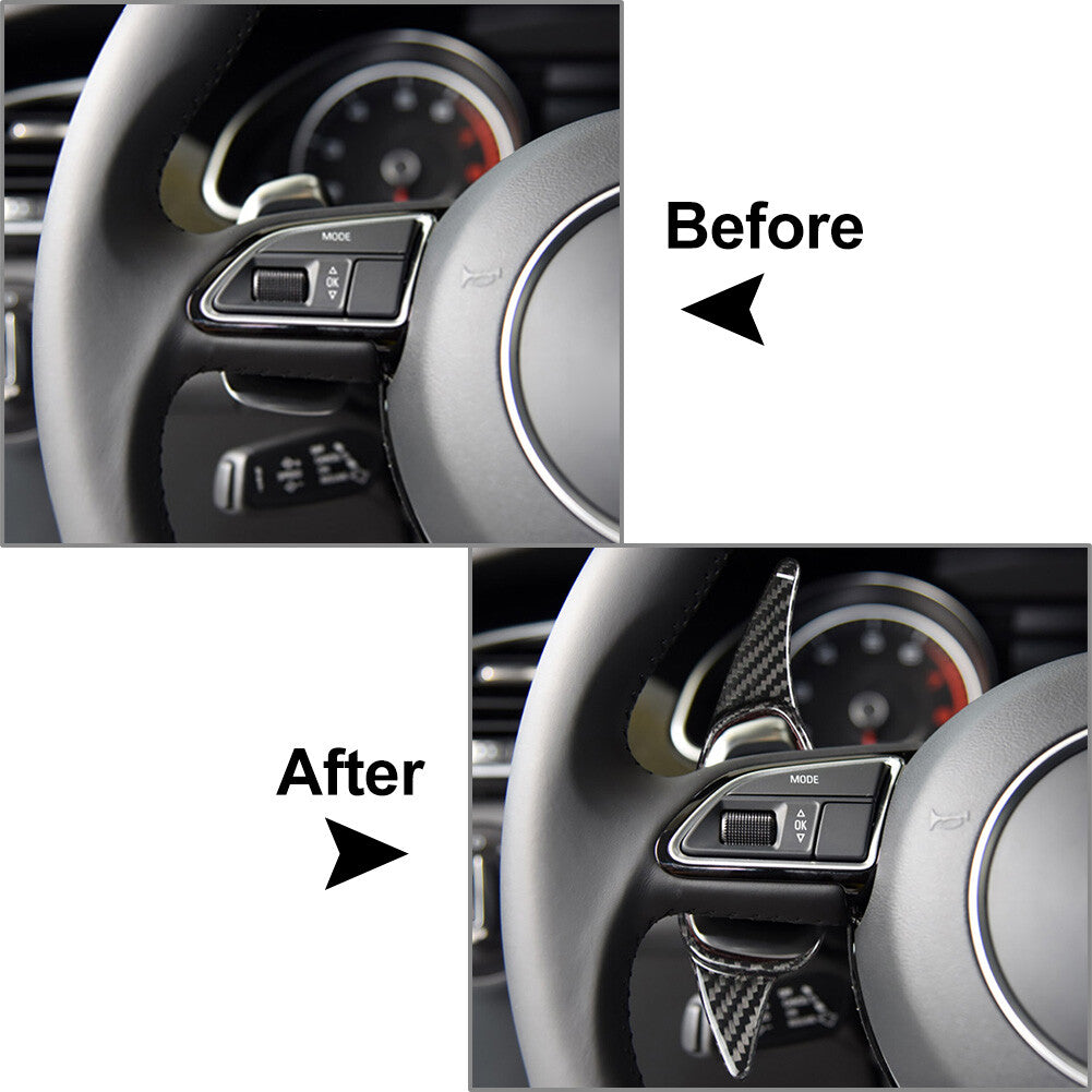 for Audi A5 S3 S4 S5 S6 SQ5 RS3 RS4 Carbon Fiber Steering Wheel Shift Paddle