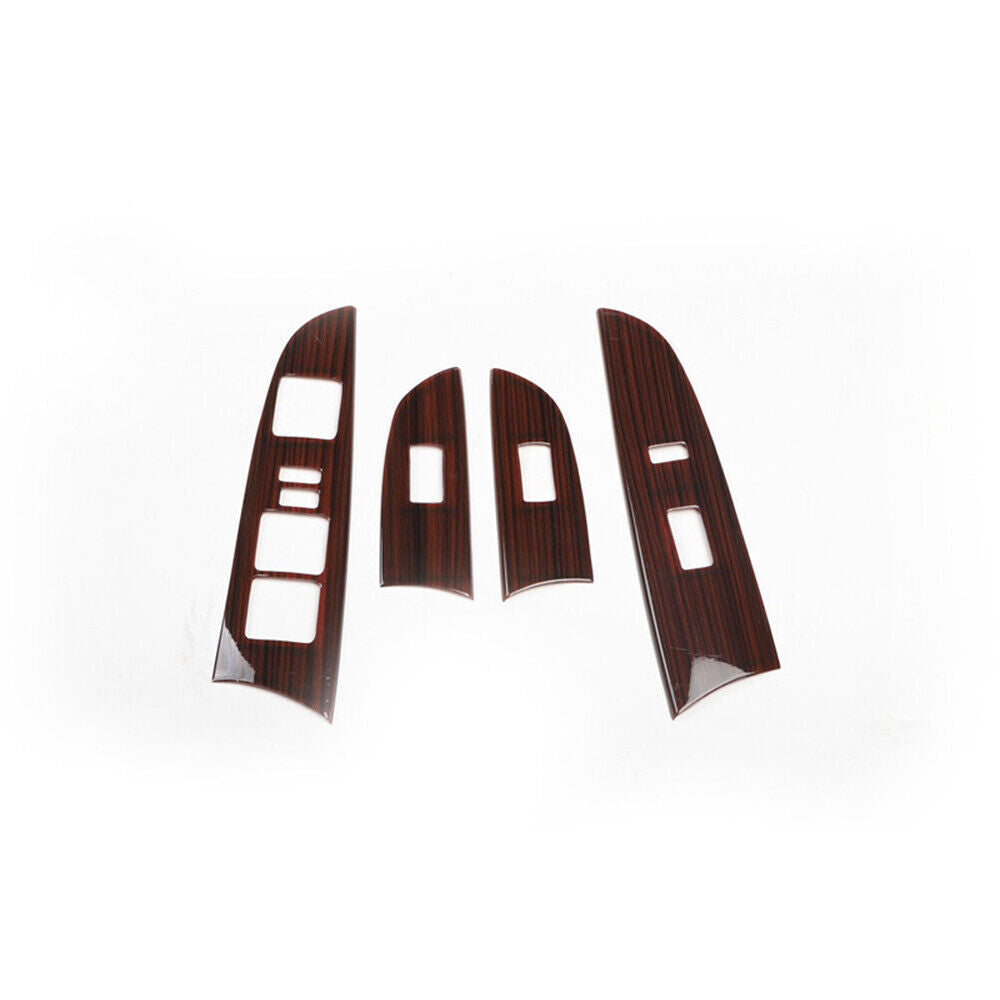 Glass Window Lifting Lock Panel Trim Inner 4PCS Fit for Lexus IS 06-11 Red Wood