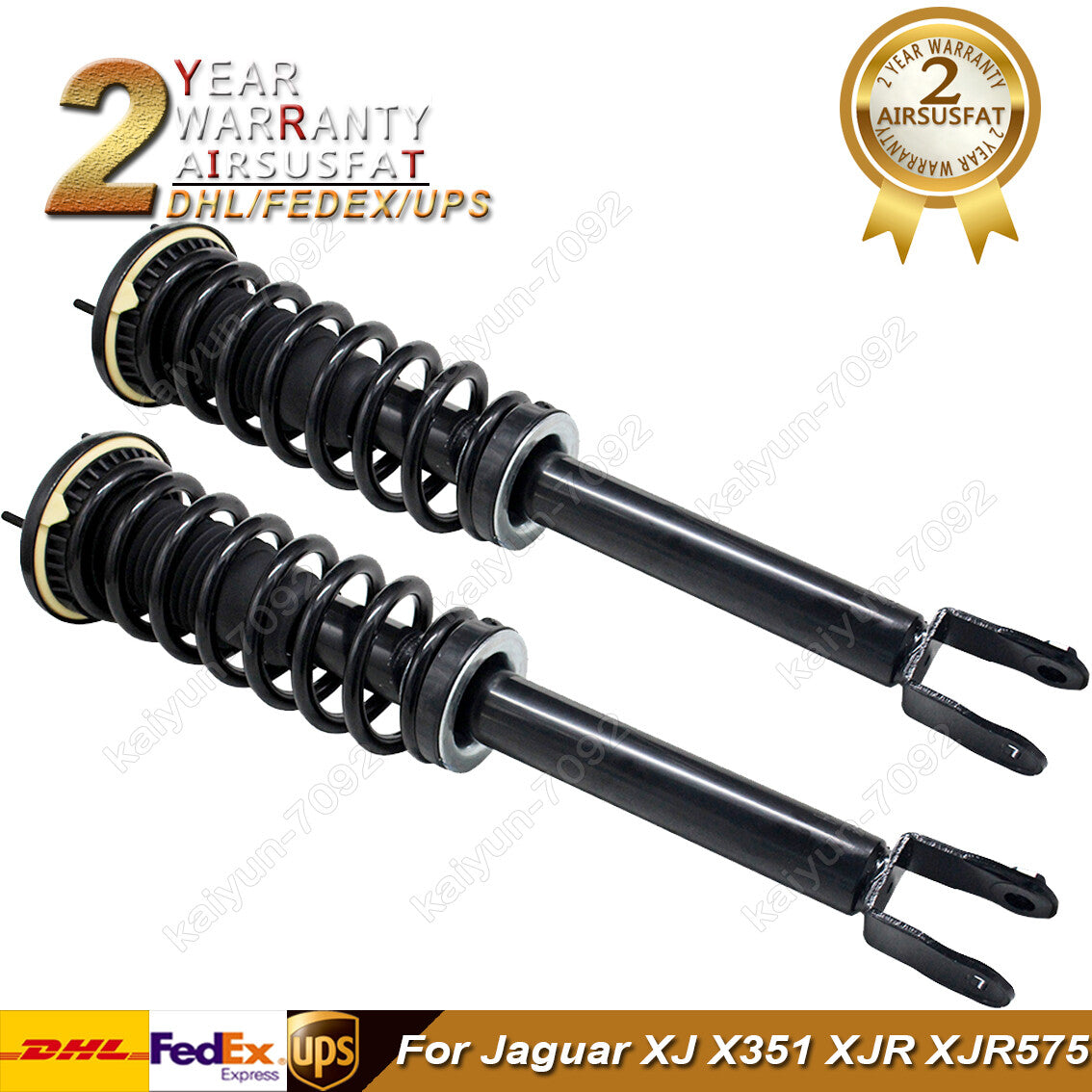 Pair for Jaguar XJ X351 XJR XJR575 Front L/R Shock Strut Assembly Electric 10-19