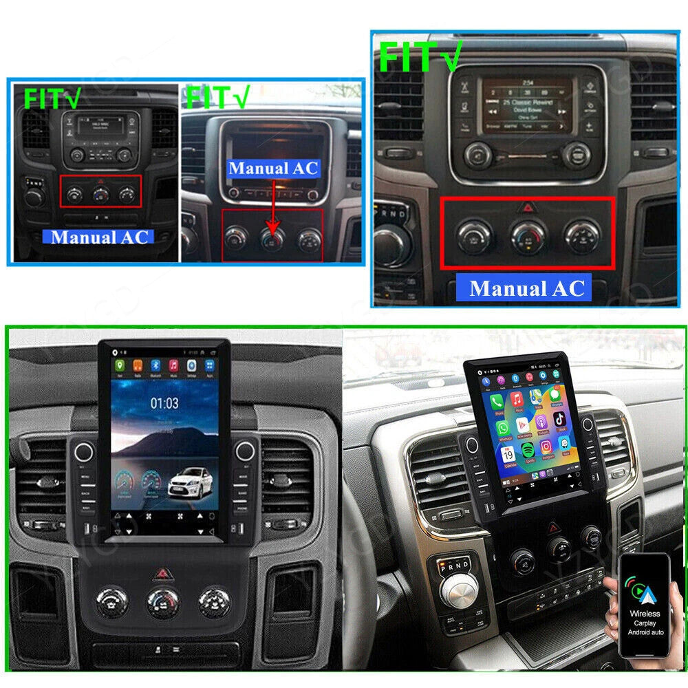 for Ram Tradesman Warlock 2016-2024 Stereo Apple Carplay GPS Car Radio Screen FM