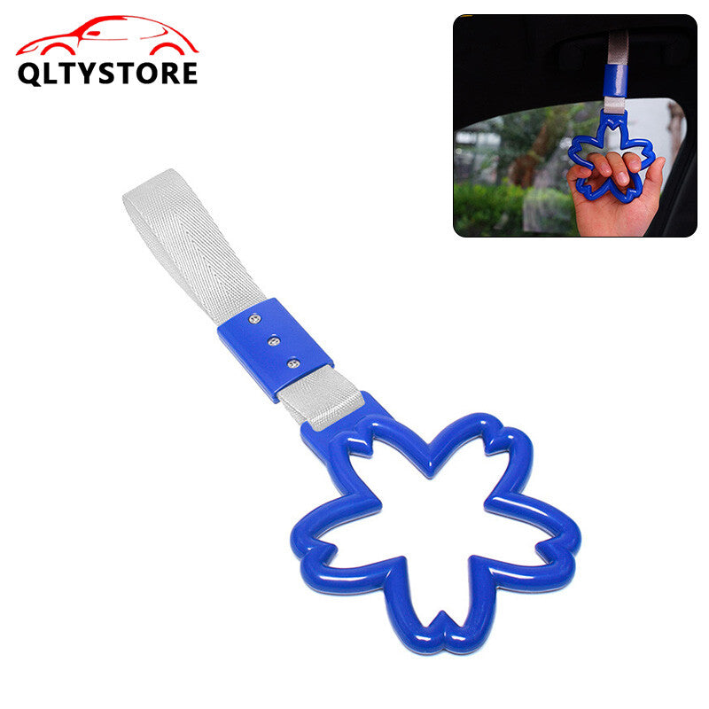 Blue Car Warning Handle Strap Subway Train Bus Cherry Blossom Tsurikawa Ring JDM