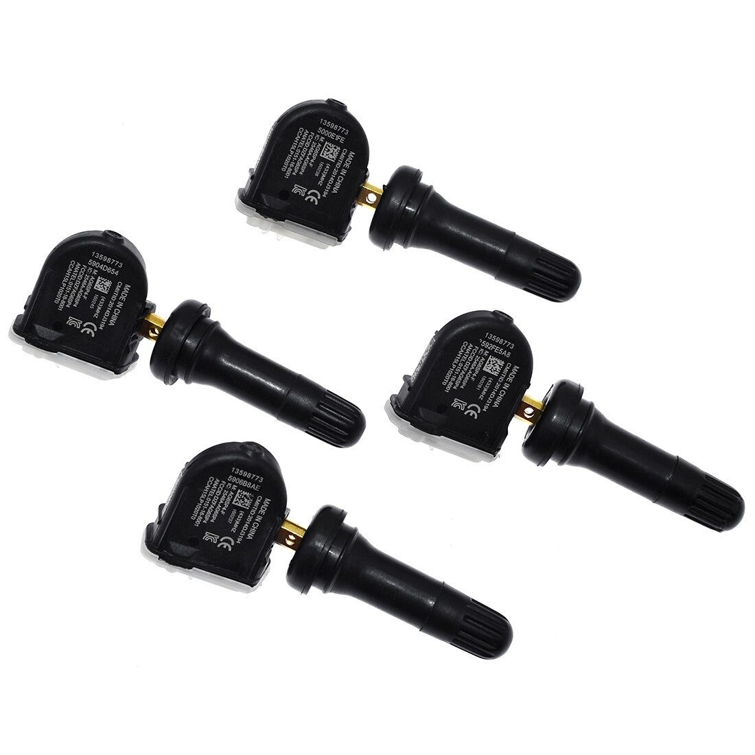 A new 433MHz set (4) of tire pressure sensors (TPMS) for General Motors for Buick for Chevrolet for GMC 13598773