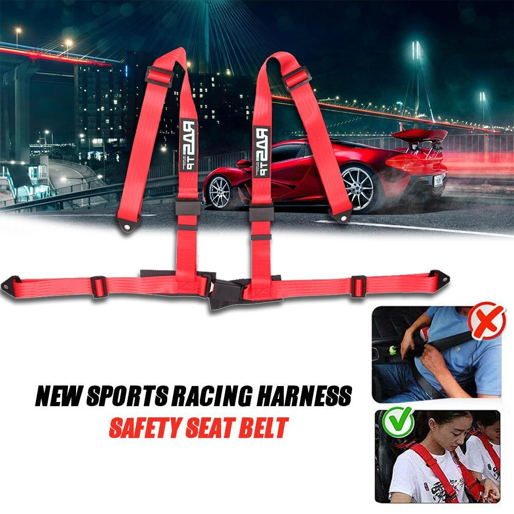 1Pair Red 2 4 Point Harness Quick Release Safety Universal Go-Kart for Seat Belt