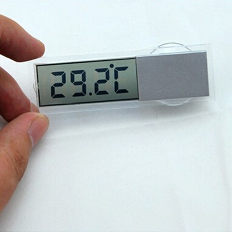 Car Windshield Transparent Thermometer Fahrenheit Celsius LCD Temp Gauge
