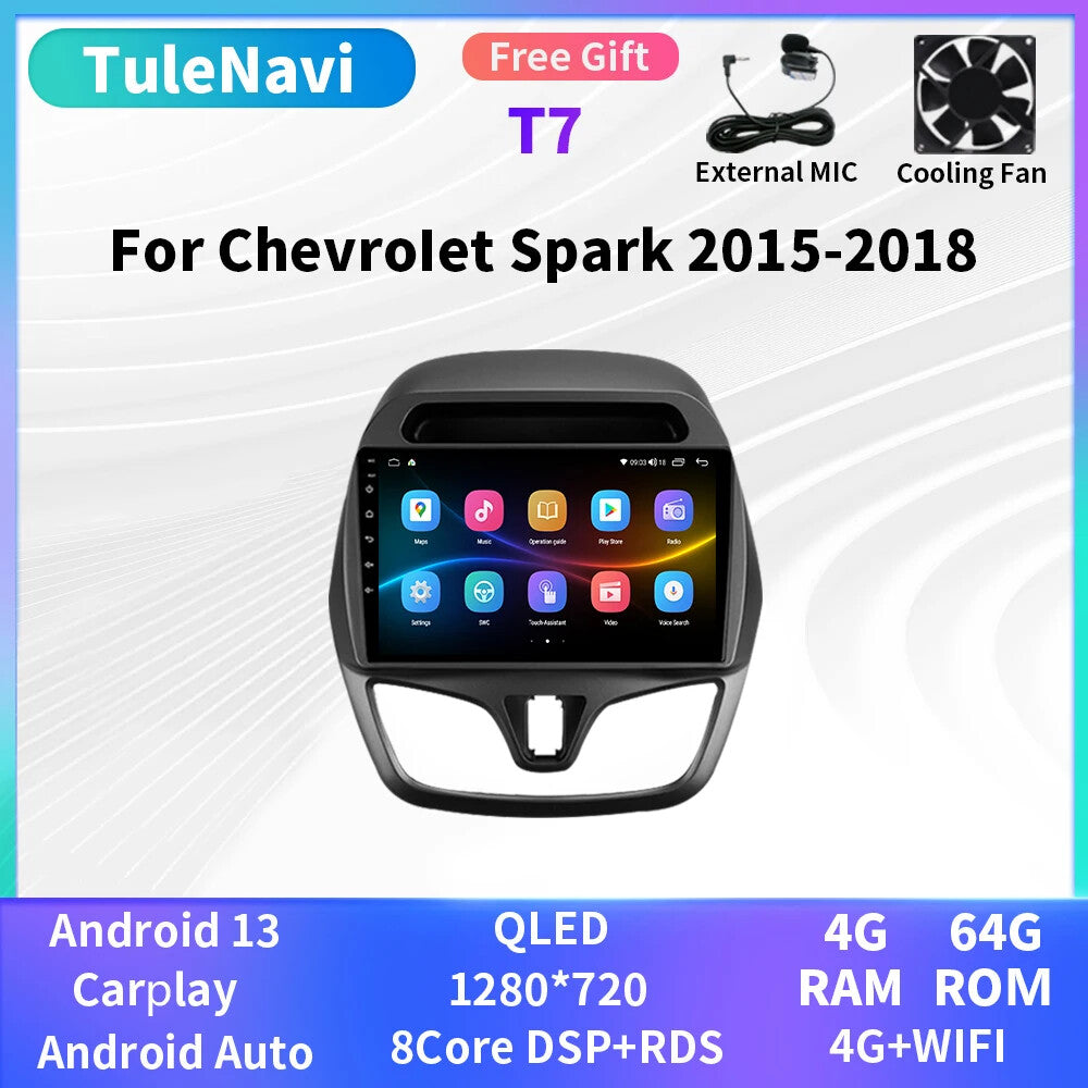 for Chevrolet Spark Beat 2015-2018 CarPlay Android Car Radio Video Player GPS