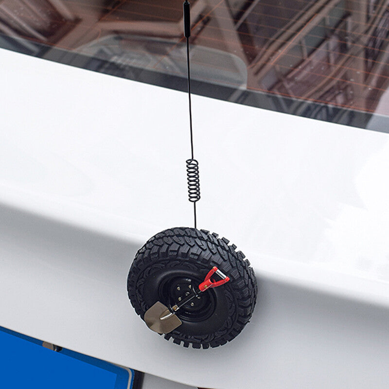 1 Creative Miniature Spare Tire Flag Shovel Off-Road Rigs Build For Car Styling