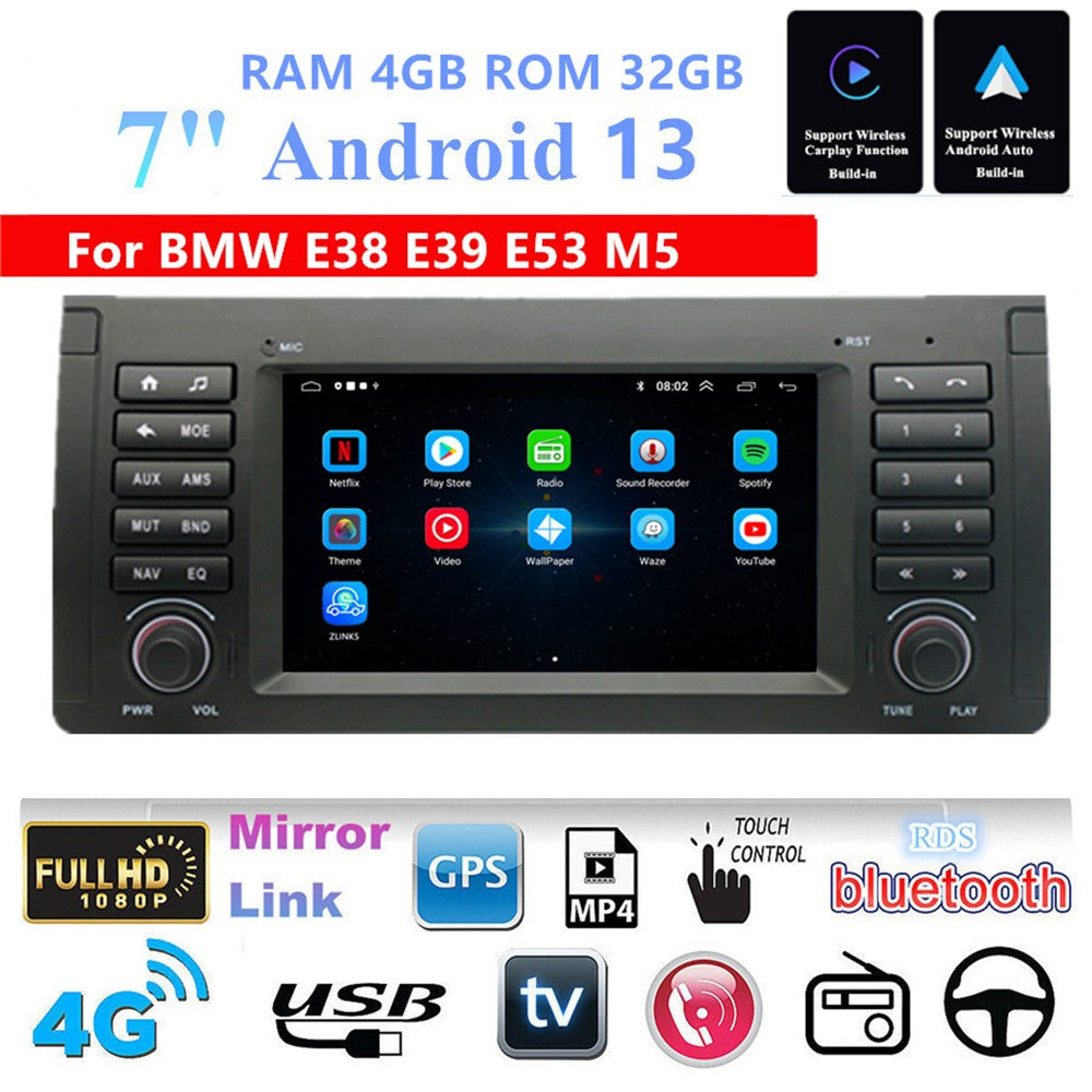 7Android 13 4+32GB Car Stereo Radio GPS Navigation for BMW E38 E39 E53 M5 for X5