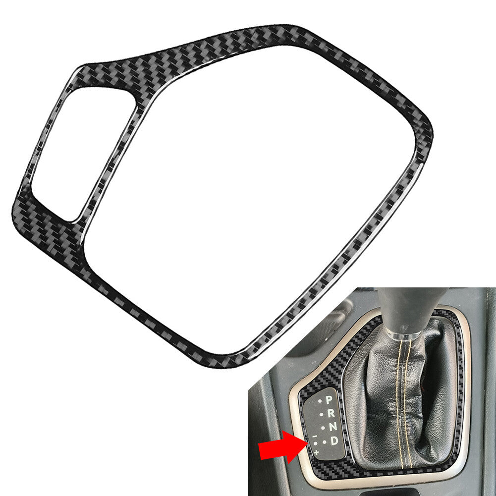 Carbon Fiber Black Gear Shift Panel Cover Trim for Jeep Cherokee 2014-2018