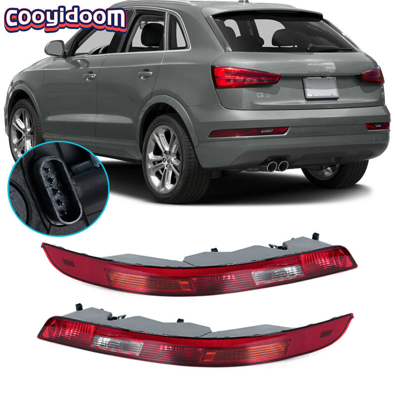 2-Piece Heated Rear Bumper Brake Light for Audi Q3 2016-2018