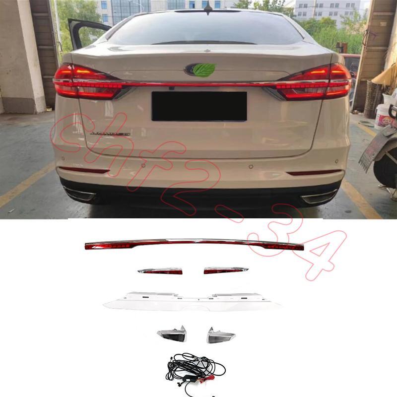Fit For 2019-2020 for Ford Fusion Chrome Rear Door Trunk LED Tail Light Cover 6PCS