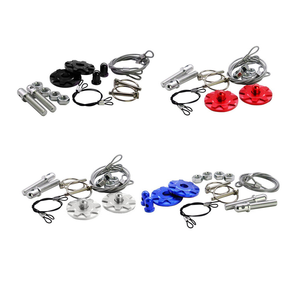 2-Piece Cover Pin Kit for Cars and Racing Cars - Universal Cover Pin Lock Plate Exterior Kit