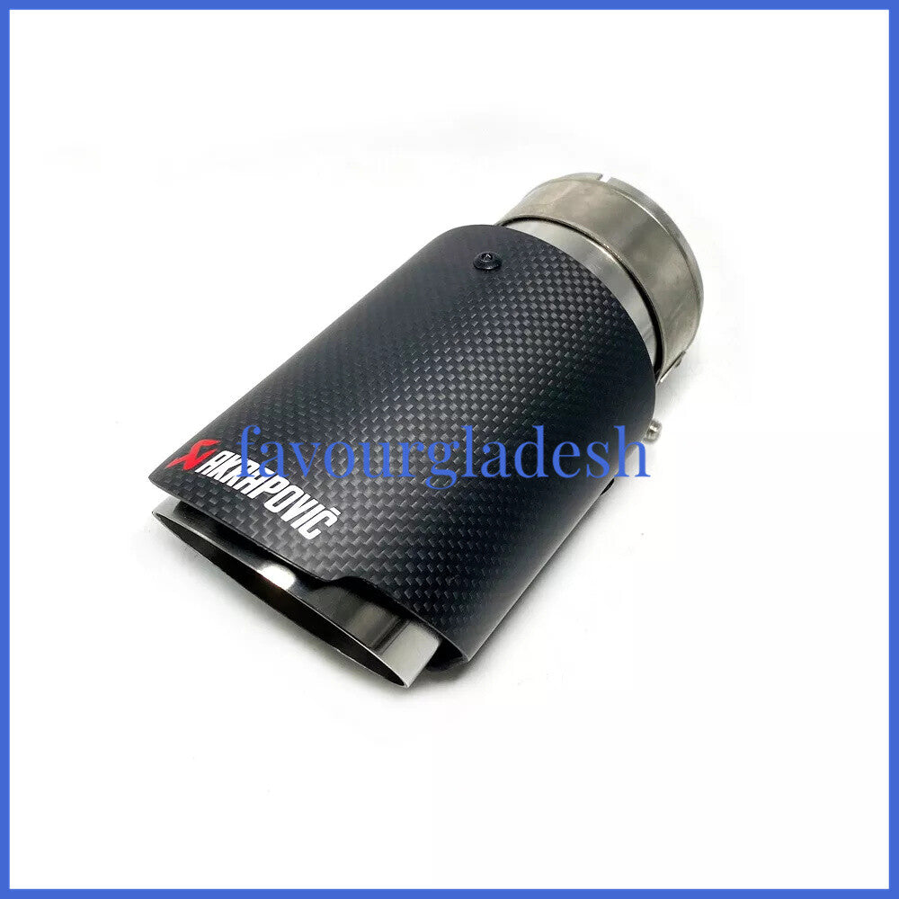 1PCS ID:2.5 (63mm) OD:3.0 (76mm) Akrapovic Carbon Fiber Exhaust Tip End Pipe
