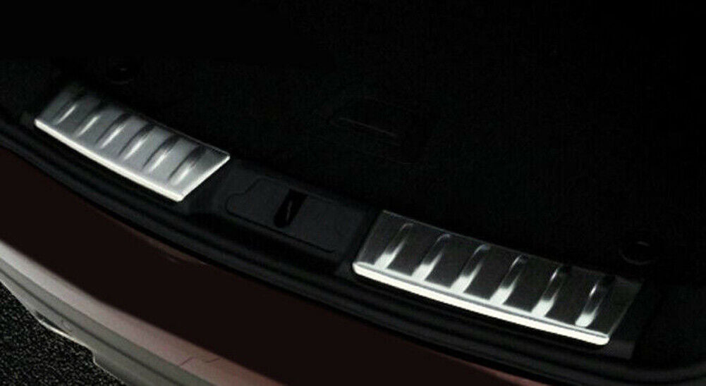Silver Rear Bumper Guard Inner Sill Plate Cover Trim for Jaguar F-pace 2016-2020