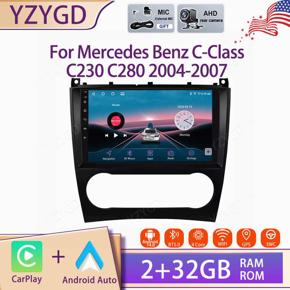 Car Stereo Radio for Mercedes for Benz C-Class C230 C280 2004-2007 CarPlay GPS WIFI