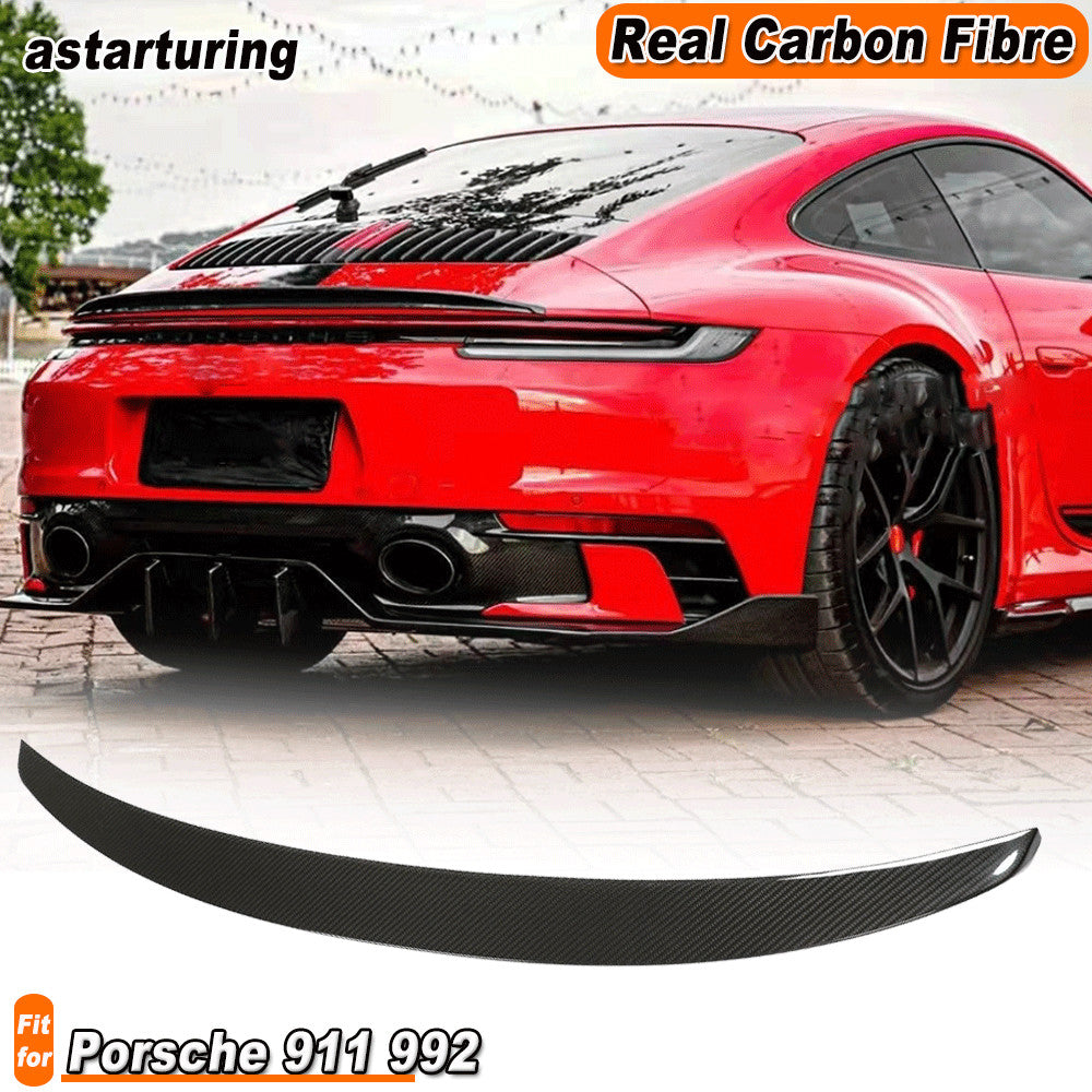 for Porsche 911 992 Carrera 4 S 4S 19UP Dry Carbon Fiber Rear Trunk Spoiler Wing