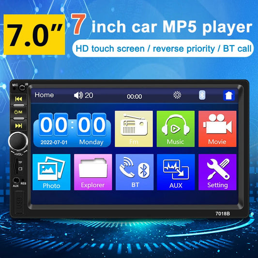 Car Radio MP5 Player 2 din Stereo 7In Touch Screen Automotive Multimedia Monitor