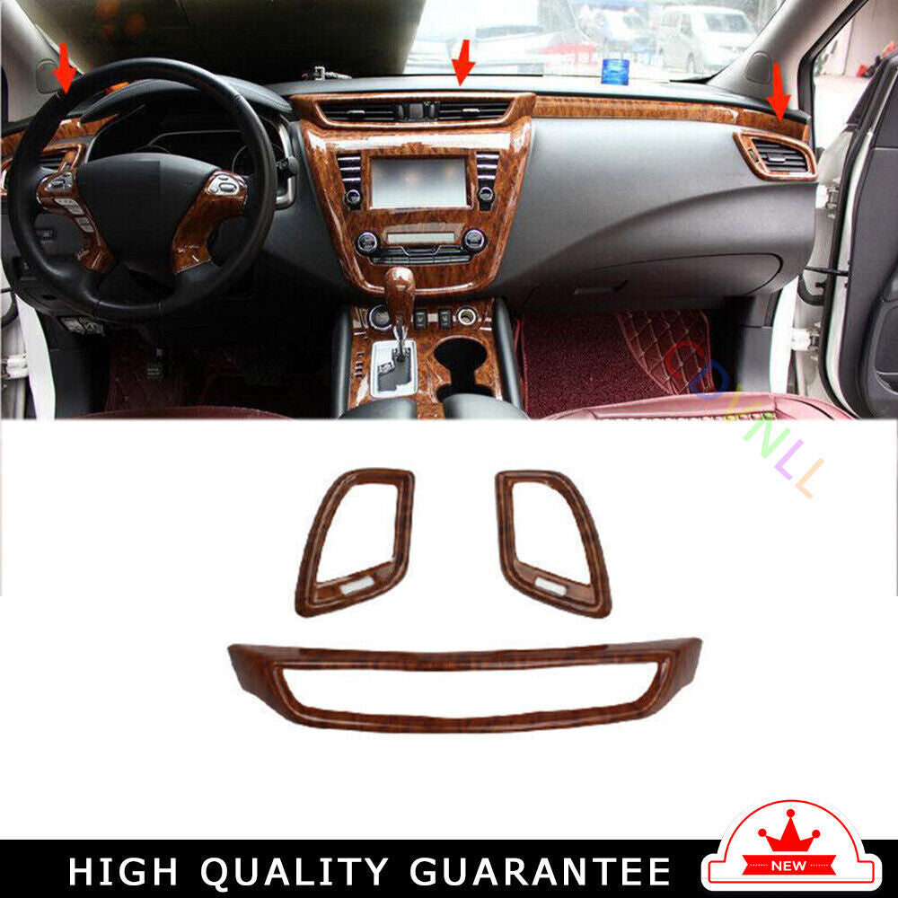LR AC Air Outlet Vent Cover Trim Fit for Nissan Murano 2015-21 Peach Wood Grain