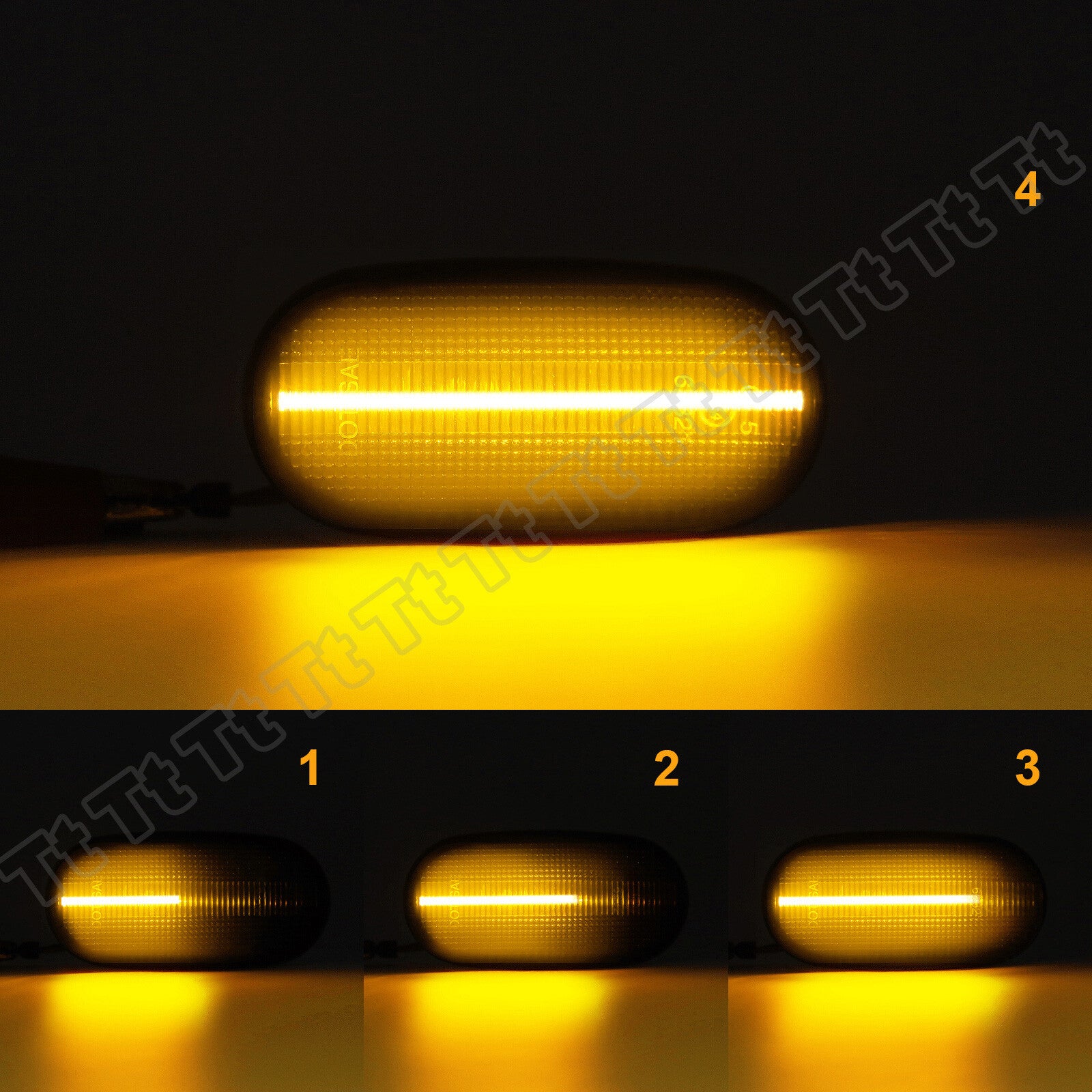 Sequential smoked LED side marker lights for Mitsubishi Triton L200 Pajero Sport