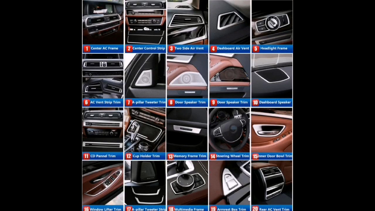 2Pcs for BMW 5 Series F10 F11 Auto Car Interior Console Armrest Box Cover Trims
