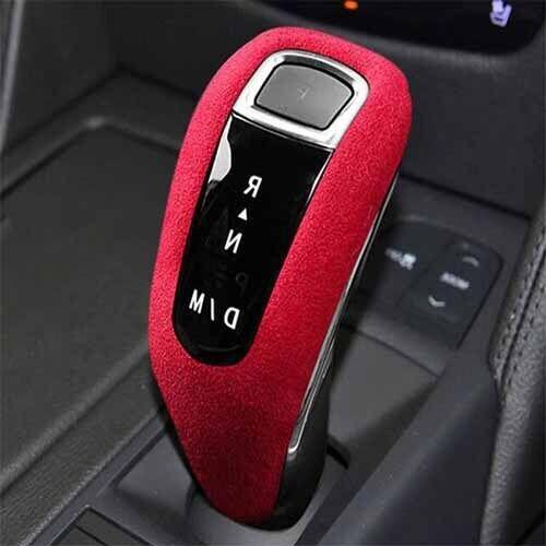 Red Alcantara Central Console Gear Shift Knob Trim for Cadillac XT4 2019-2023