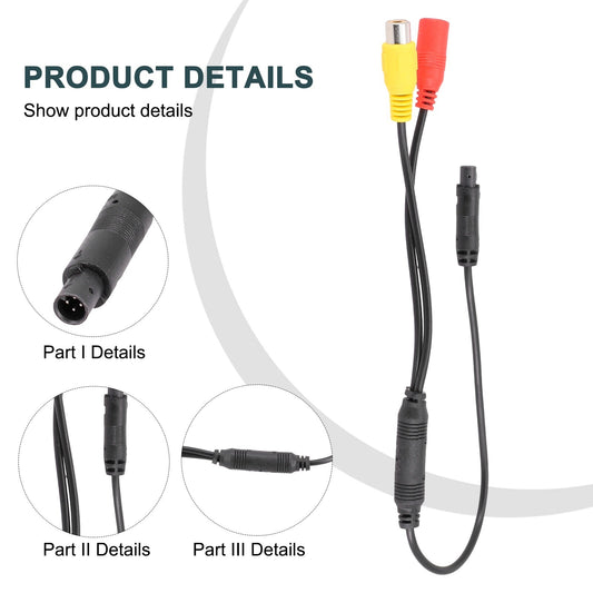 Car Backup Reverse Camera 4 Pin Male To CVBS For Female Connector Wire