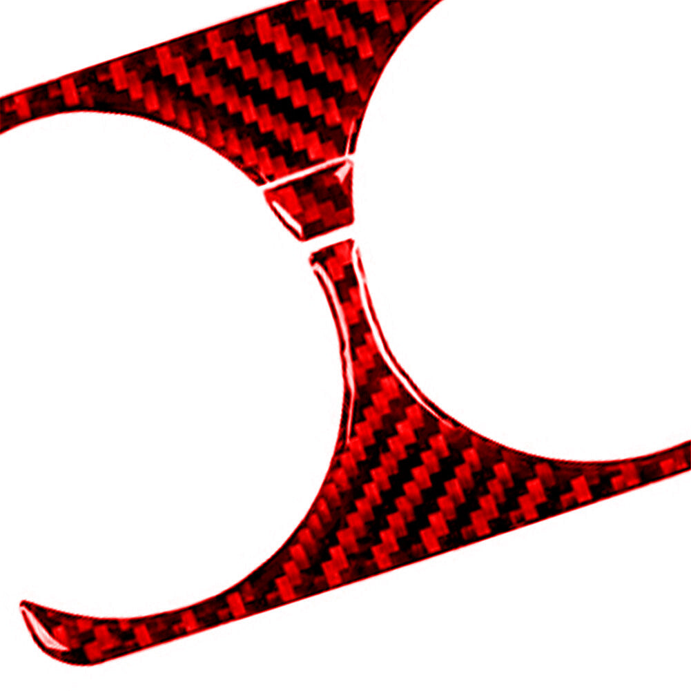 3X Carbon Fiber Rear Cup Holder Frame Trim Panel for Ford Explorer 2011-2014 Red