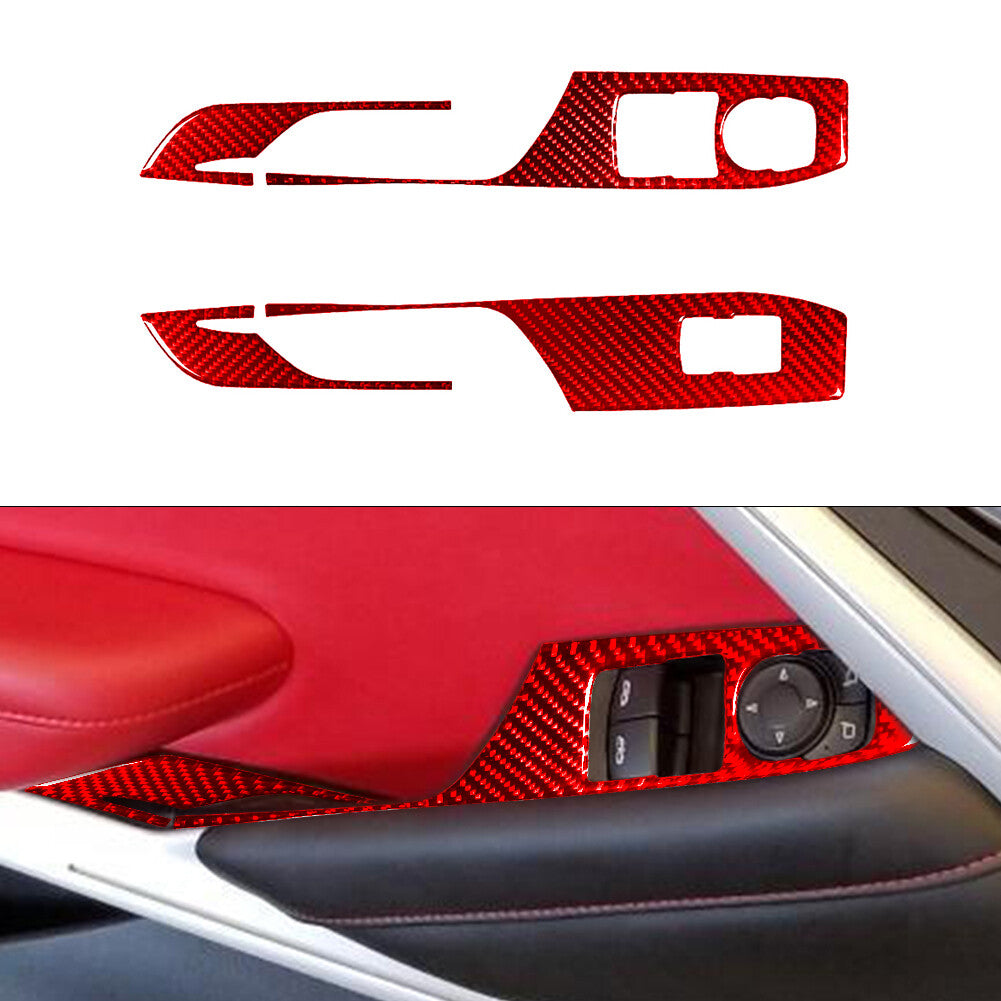 Red Carbon Fiber Interior Full Sets Cover Trim Kit for Chevy Camaro 2016-2018