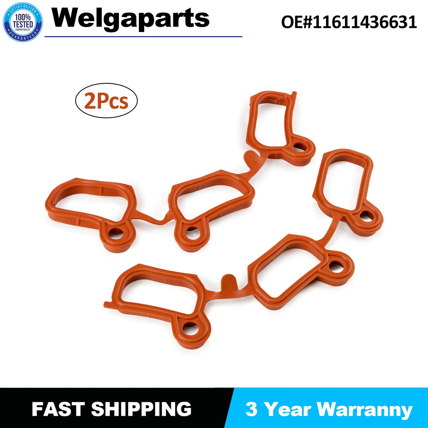 2PCS Intake Manifold Gasket for BMW 325i 325xi 330i 330xi 525i 530i 2001-2005 US