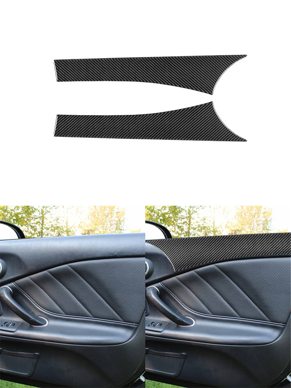 2Pcs Door Frame Trim Cover Decoration Carbon Fiber for Honda S2000 2000-2003