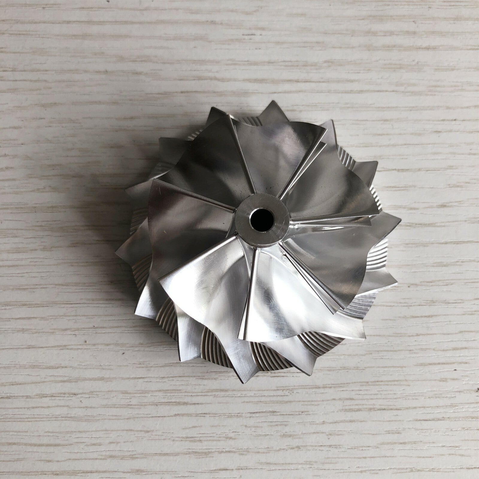 K16 7+7 blade, 54.64/71.00mm, overall height: 30.00mm, billet compressor wheel
