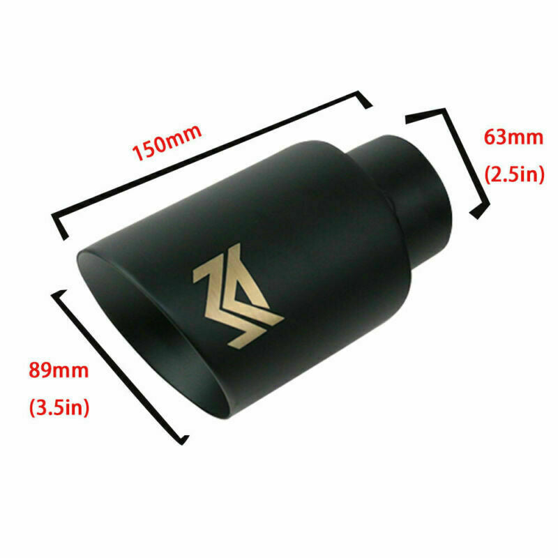 Universal 2.5'' ID 3.5'' OD Exhaust End Tips Muffler Matte Black Tip 2.5in Spray