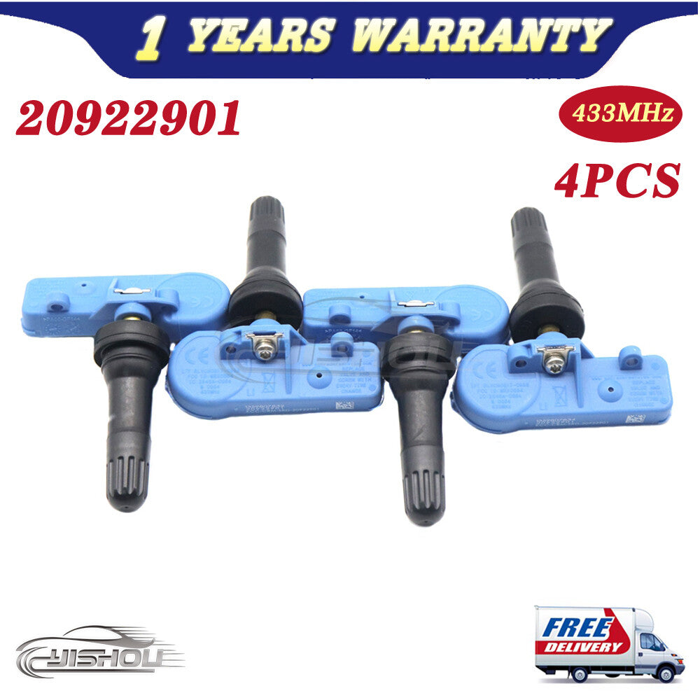 4pcs 433MHz Tire Pressure Sensor TPMS 20922901 for Buick for Cadillac for Chevy for GMC