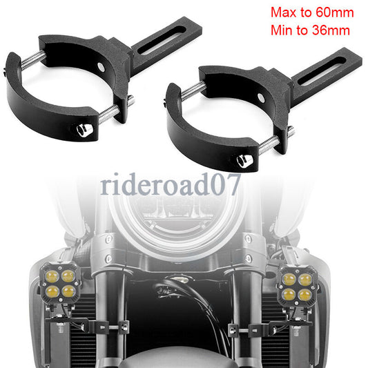 36-60mm Motorcycle Headlight Mount Bracket Spot Light Tube Fork Clamp Holder New