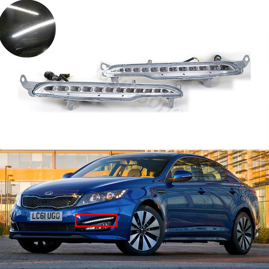 1Pair Front Bumper Lamp LED Daytime Running Light for KIA K5 Optima 2011-2014